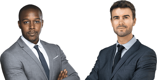 2 men looking at camera with arms crossed